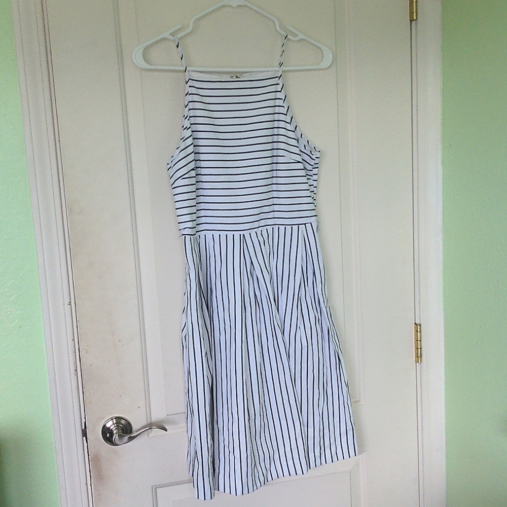 Valley Girl Stripped Halter Dress